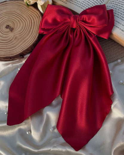 Red Satin Ponytail Hair Accessory